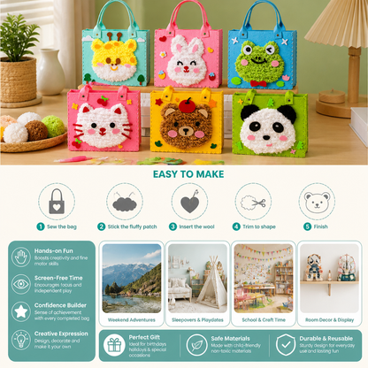 Kids DIY Plush Tote Bag Craft Kit