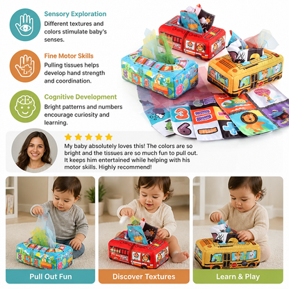 Montessori Magic Tissue Box – Sensory Learning Toy for Babies
