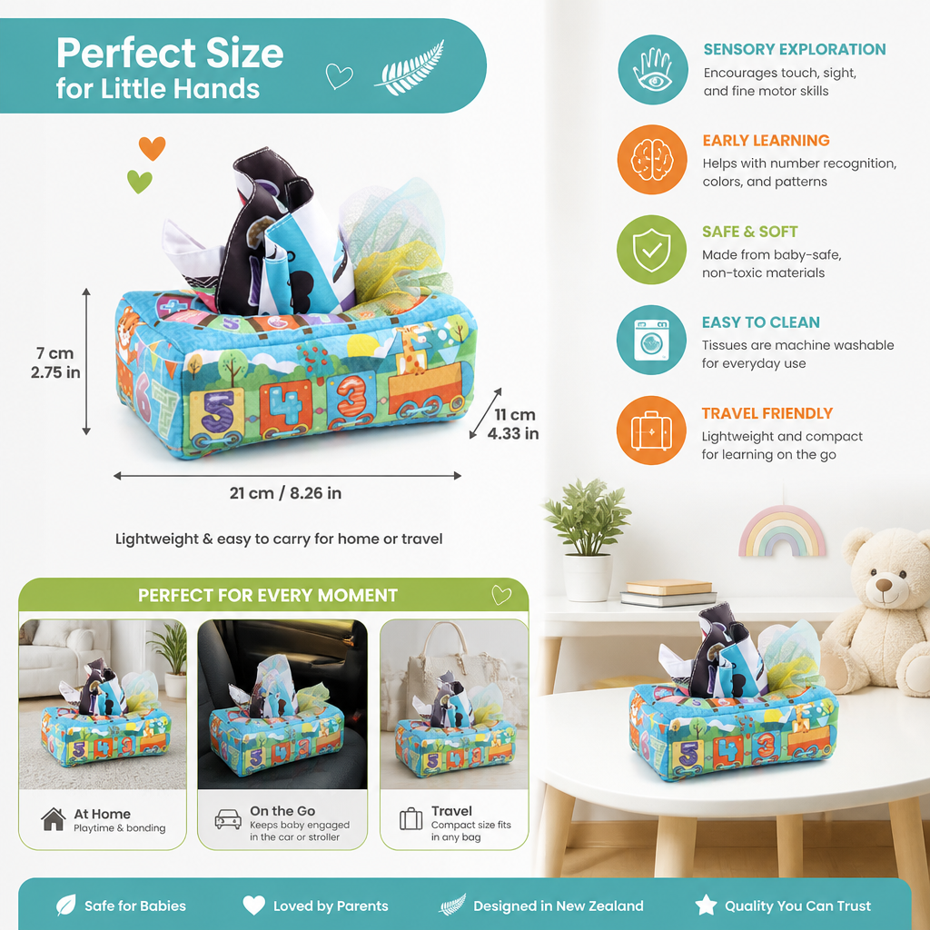 Montessori Magic Tissue Box – Sensory Learning Toy for Babies