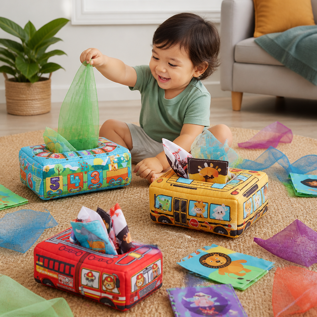 Montessori Magic Tissue Box – Sensory Learning Toy for Babies