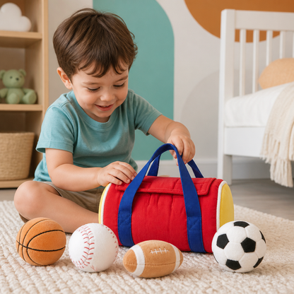 My First Sports Plush Bag – Soft Baby Play Set