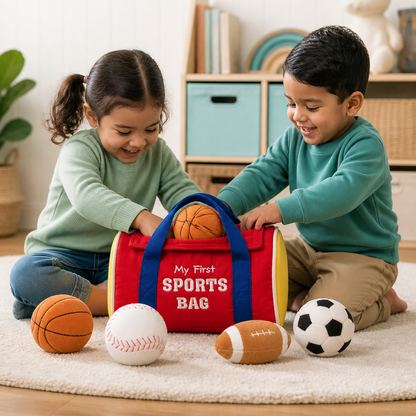 My First Sports Plush Bag – Soft Baby Play Set