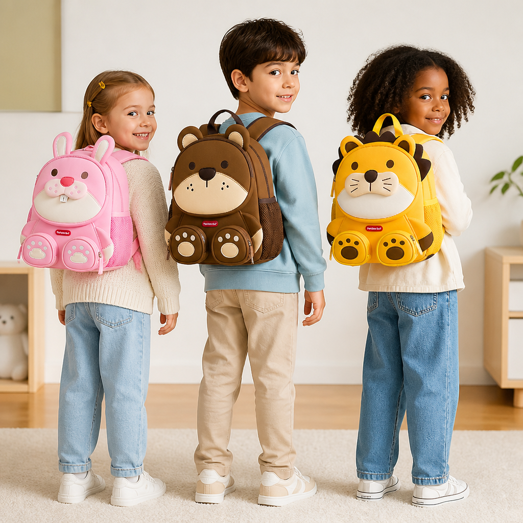 Kids Cartoon Animal Backpack – Lightweight Multi-Pocket School Bag