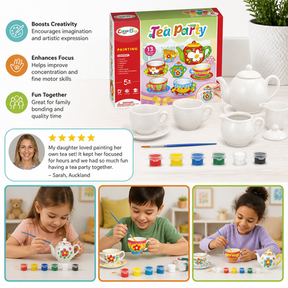 DIY Ceramic Tea Set Painting Kit for Kids
