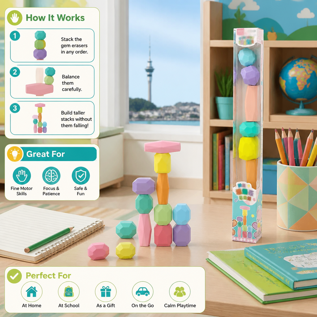 Stack & Build Gem Eraser Set
