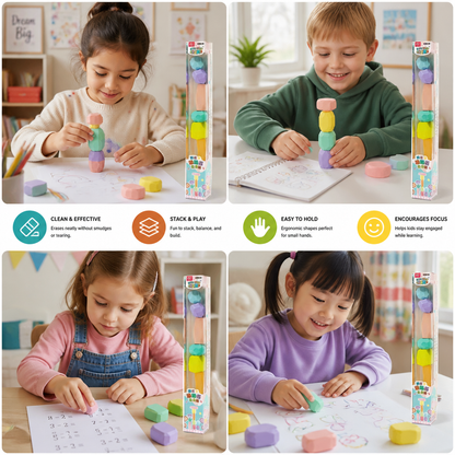 Stack & Build Gem Eraser Set