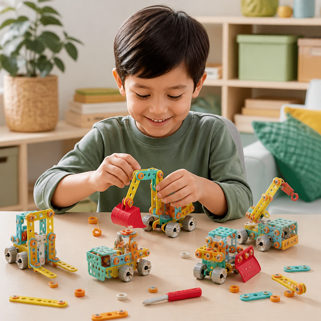 9-in-1 STEM Construction Vehicle Building Kit