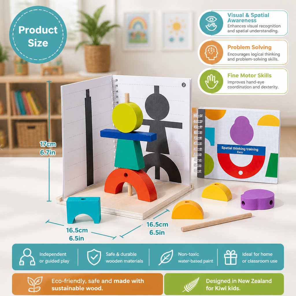Wooden 3D Shadow Matching & Spatial Thinking Puzzle for Kids