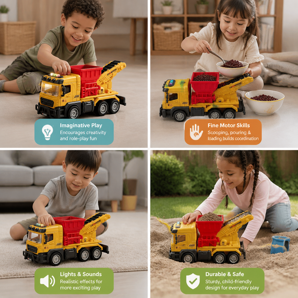 Construction Dump Truck Toy with Lights & Sounds
