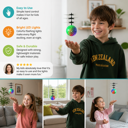 Hand-Controlled Flying LED Ball Drone for Kids