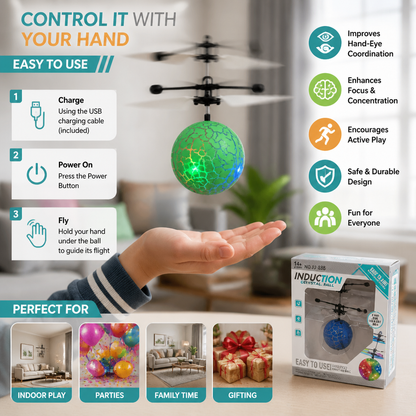Hand-Controlled Flying LED Ball Drone for Kids