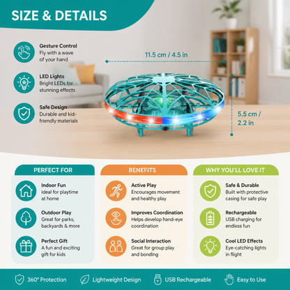 Motion-Sensing LED UFO Flying Drone