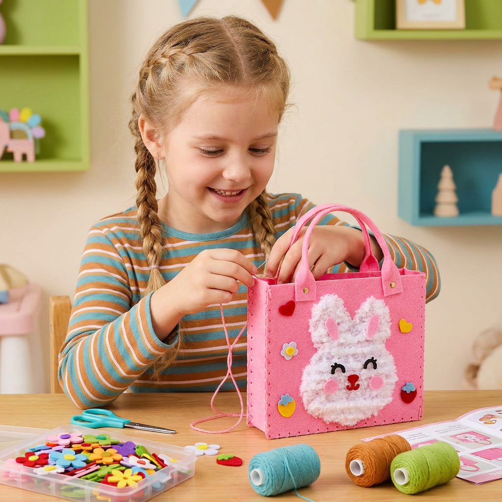Kids DIY Plush Tote Bag Craft Kit