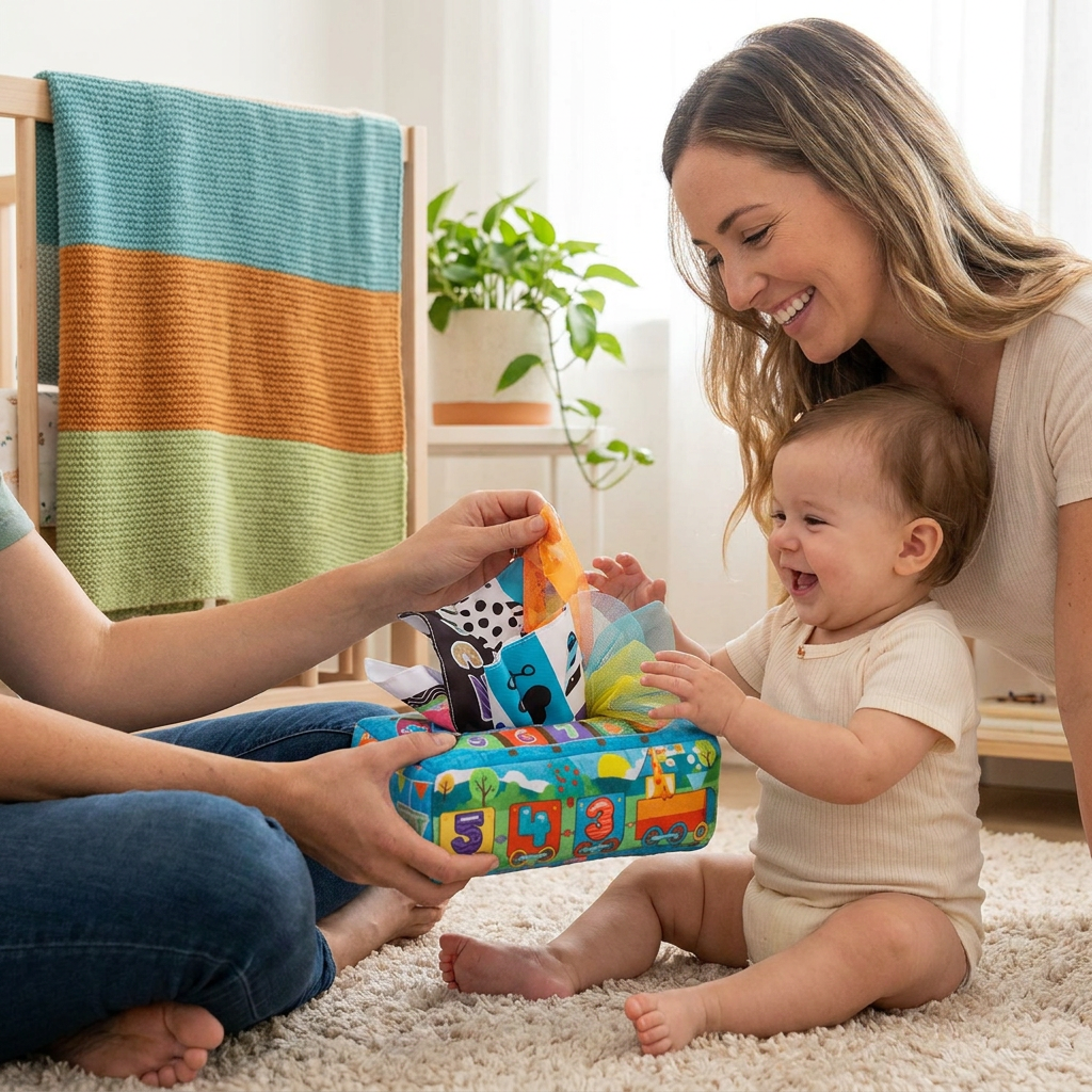 Montessori Magic Tissue Box – Sensory Learning Toy for Babies