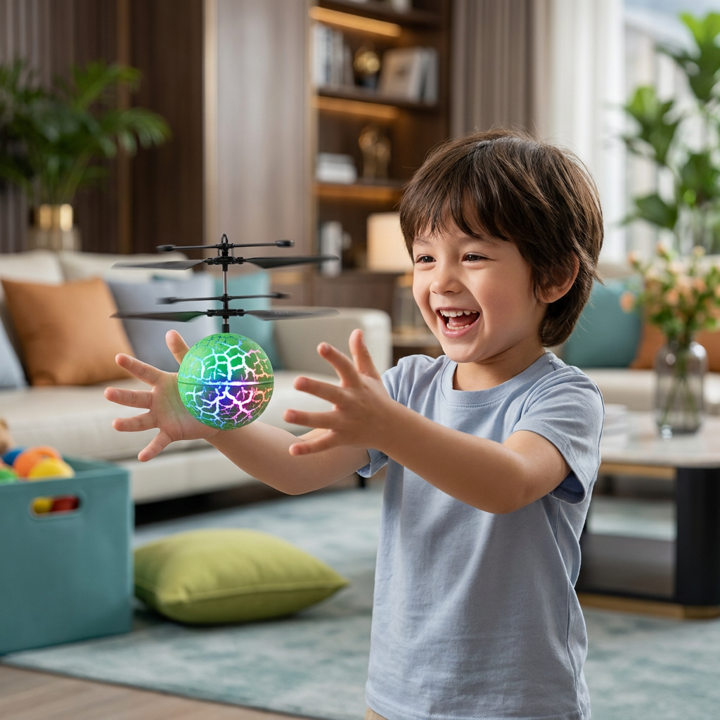 Hand-Controlled Flying LED Ball Drone for Kids