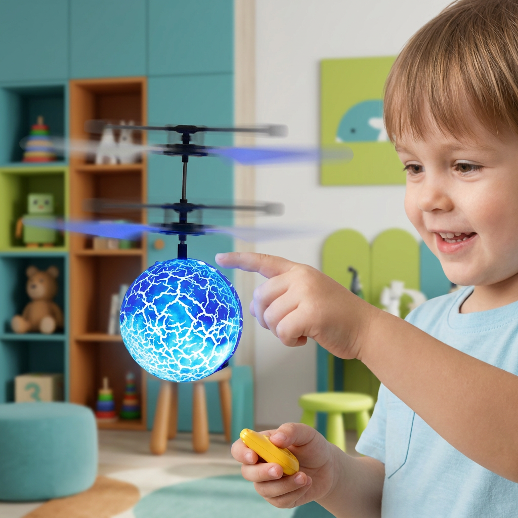 Hand-Controlled Flying LED Ball Drone for Kids