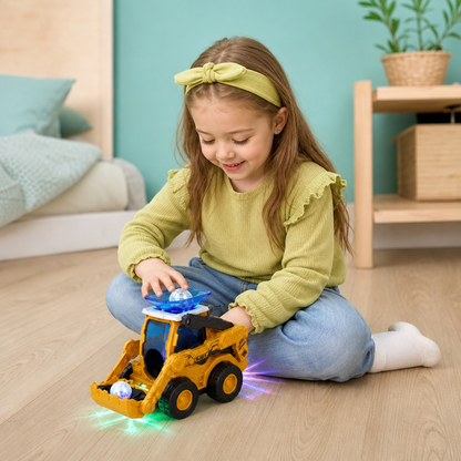 Musical Light-Up Excavator Toy with Continuous Ball Scooping Action