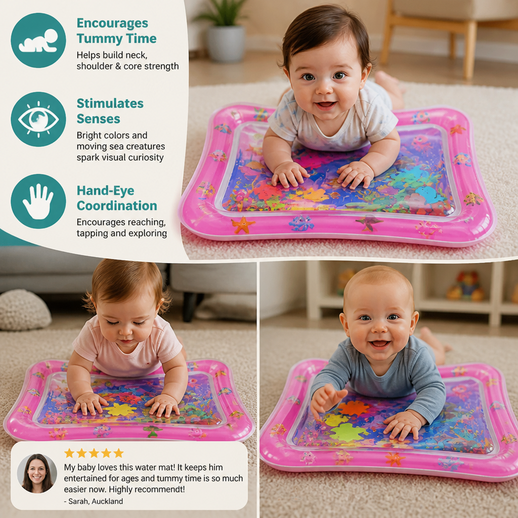 Inflatable Tummy Time Water Play Mat