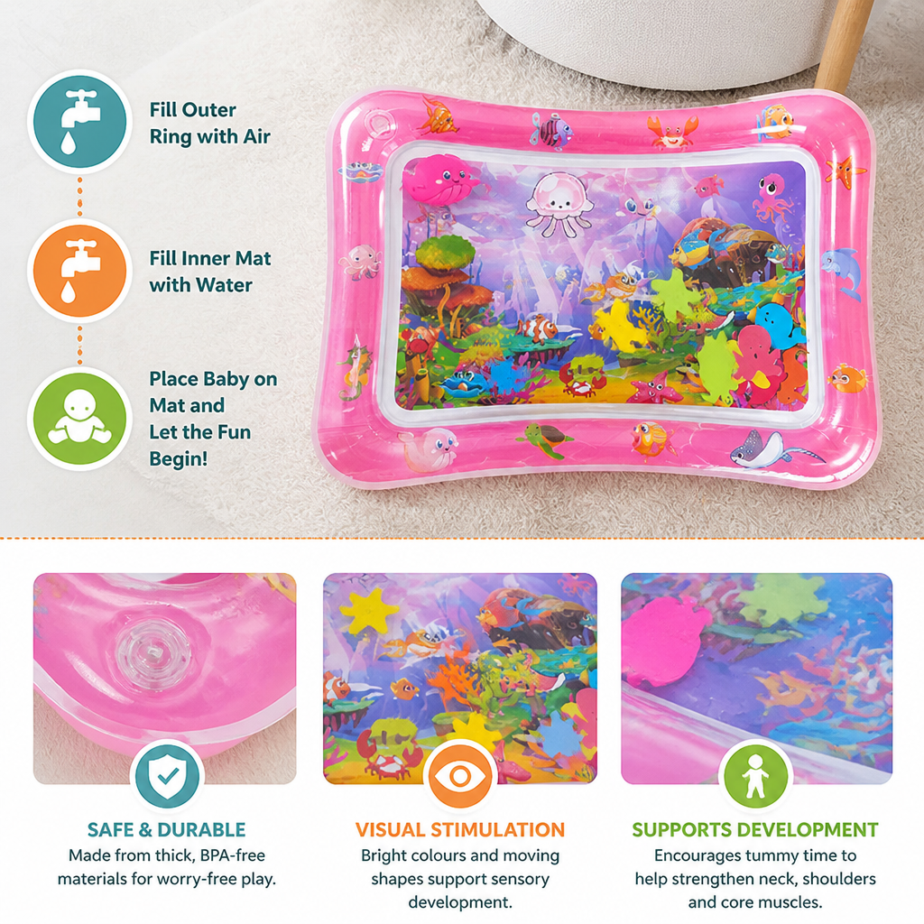 Inflatable Tummy Time Water Play Mat