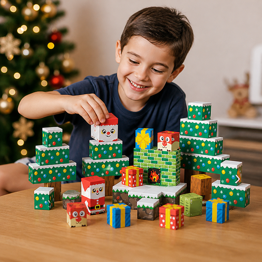 54-Piece Christmas Magnetic Building Blocks Set for Kids
