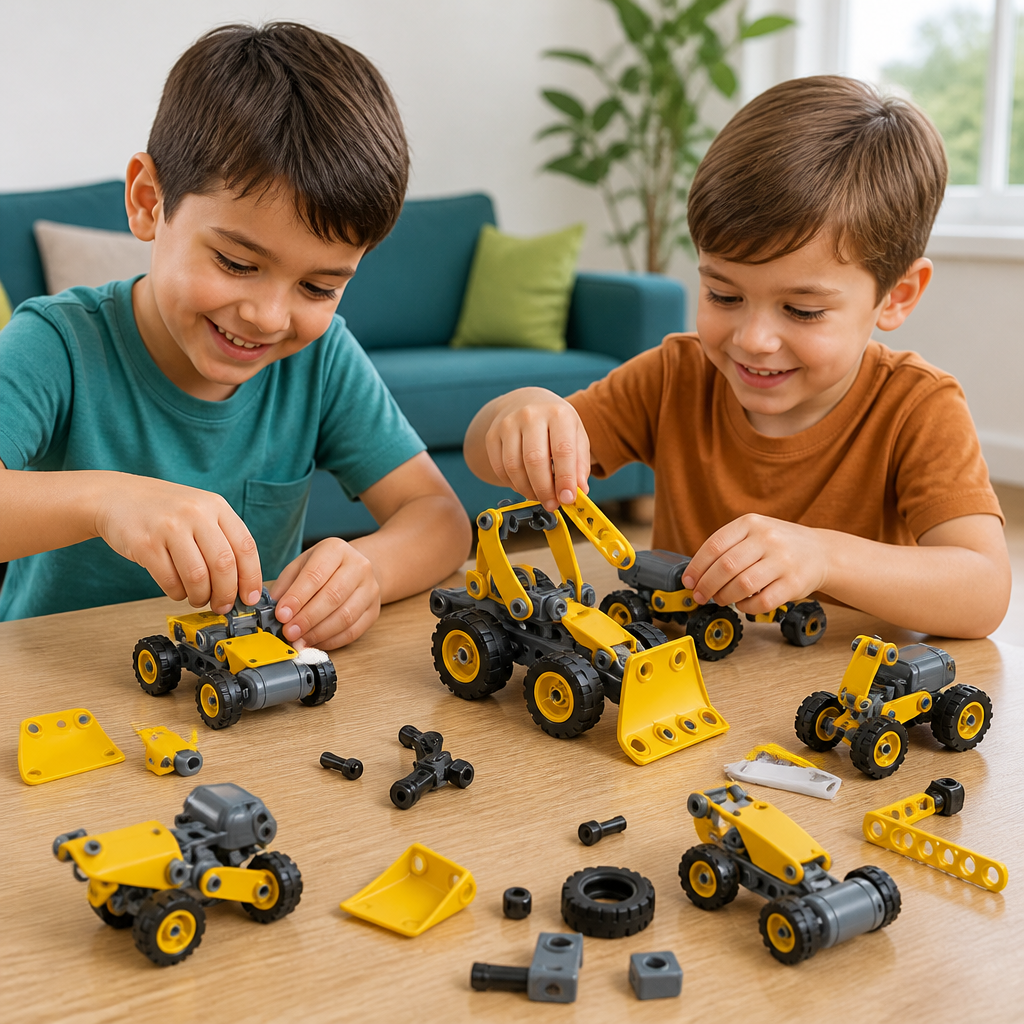 10-in-1 Creative Electric Construction Truck Building Set for Kids