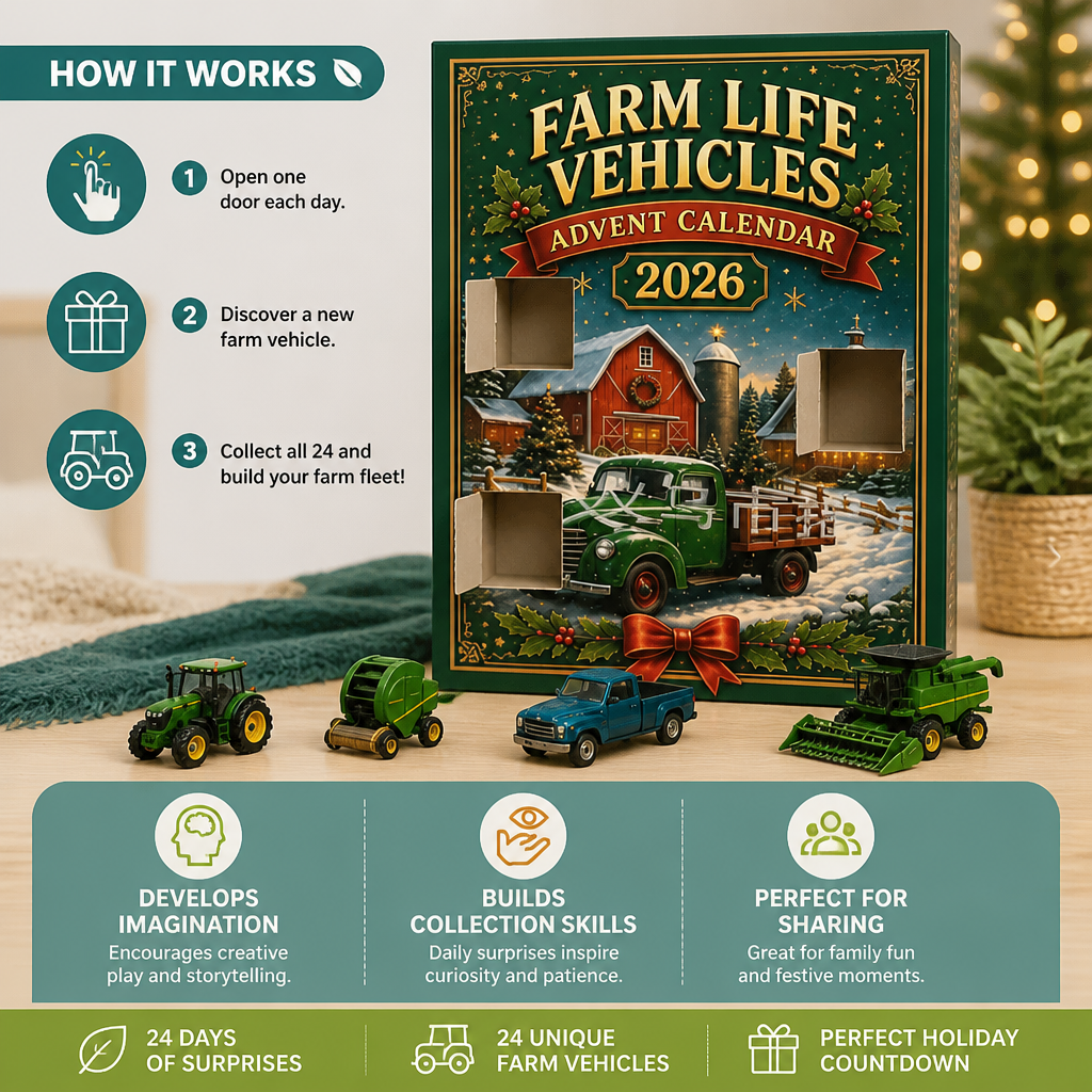 24-Day Farm Vehicles Christmas Advent Calendar