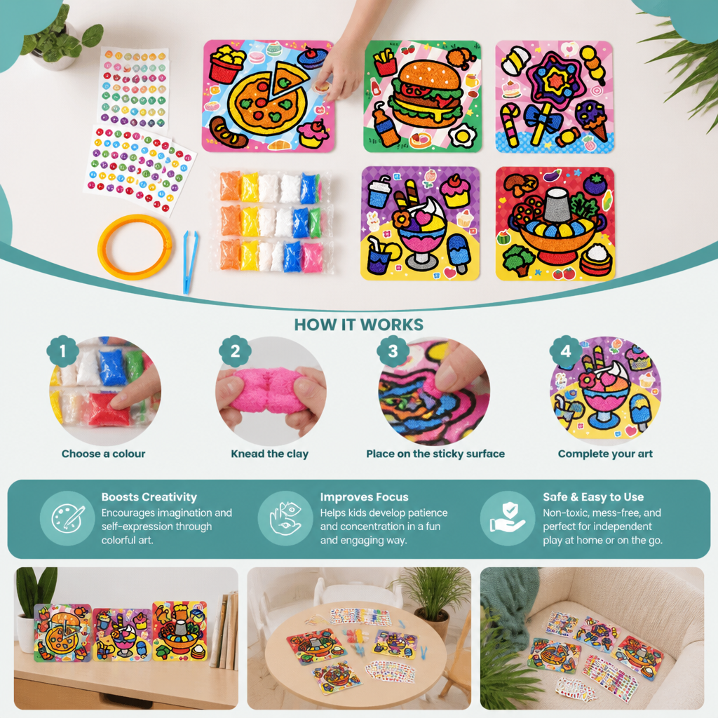 DIY Clay Sticker Art & Craft Kit for Kids