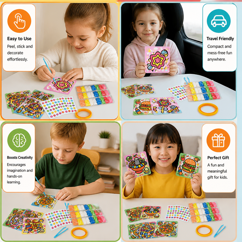 DIY Clay Sticker Art & Craft Kit for Kids