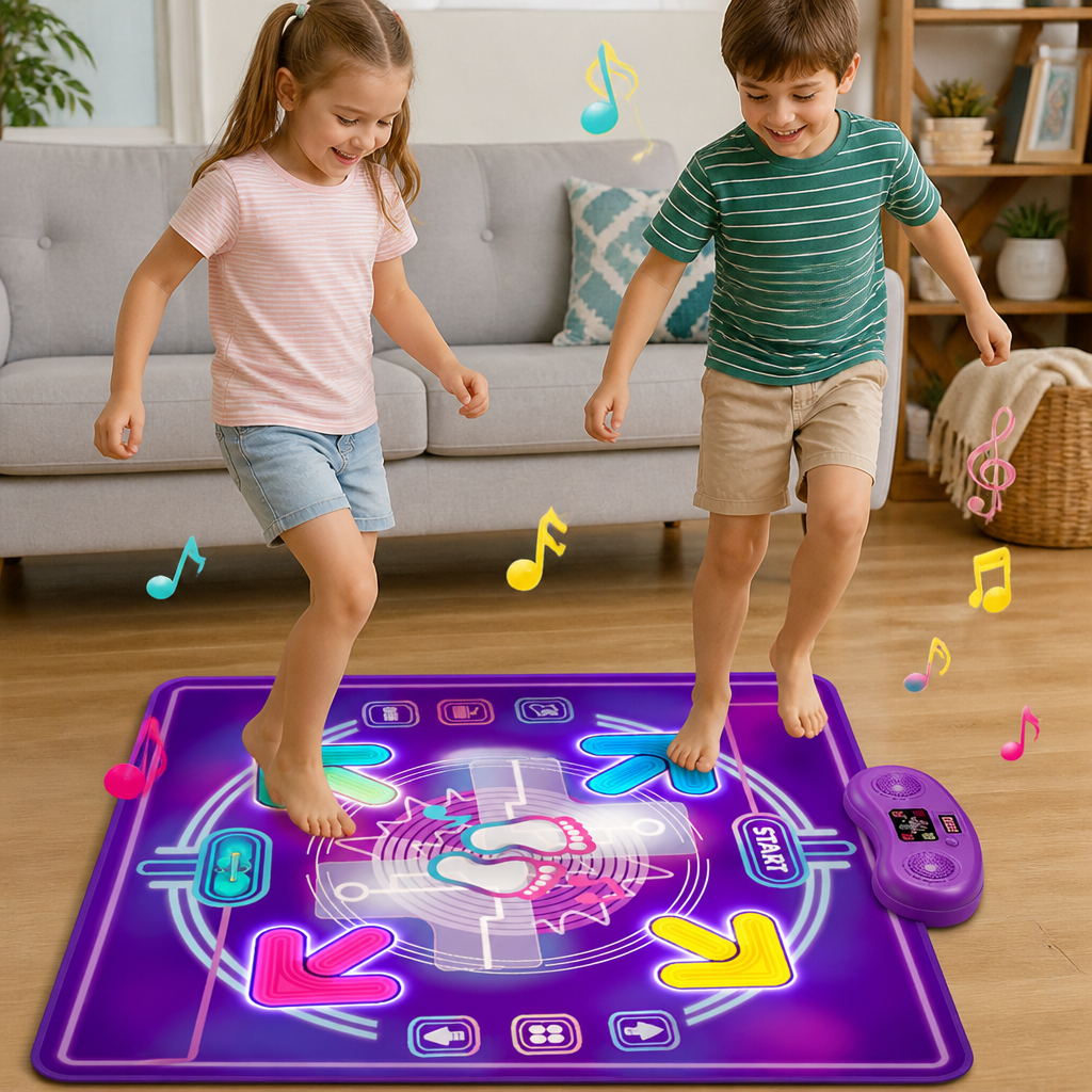 Interactive Musical Dance Mat with LED Lights for Kids