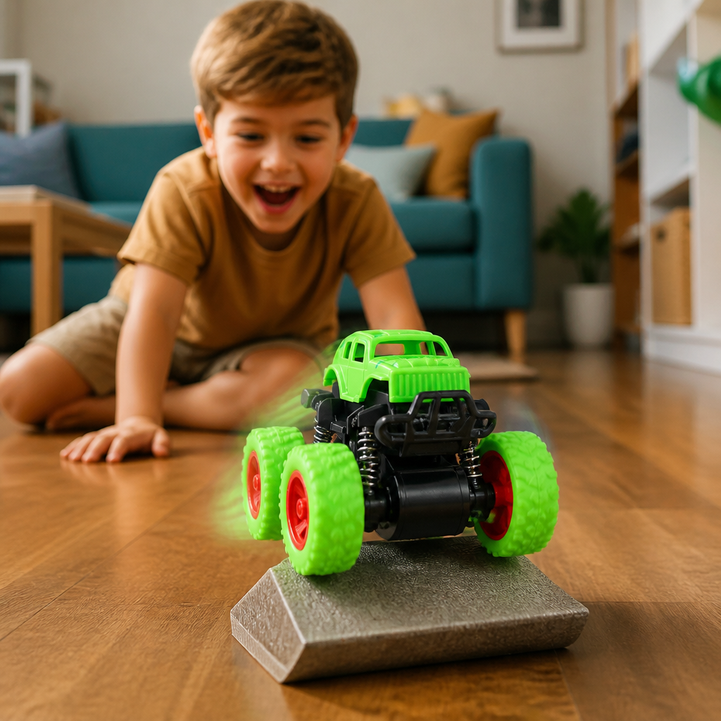 Friction-Powered Monster Truck Stunt Car for Kids