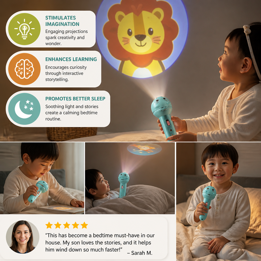 Kids’ Bedtime Story Projection Flashlight