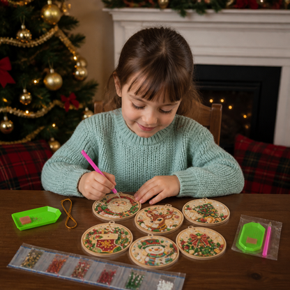 DIY Christmas Diamond Painting Ornament Kit – Festive Tree Hanging Decorations