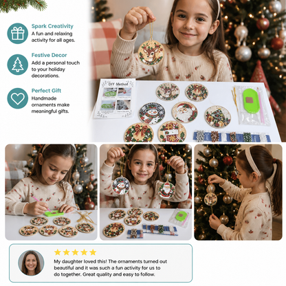 DIY Christmas Diamond Painting Ornament Kit – Festive Tree Hanging Decorations