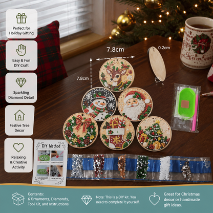DIY Christmas Diamond Painting Ornament Kit – Festive Tree Hanging Decorations
