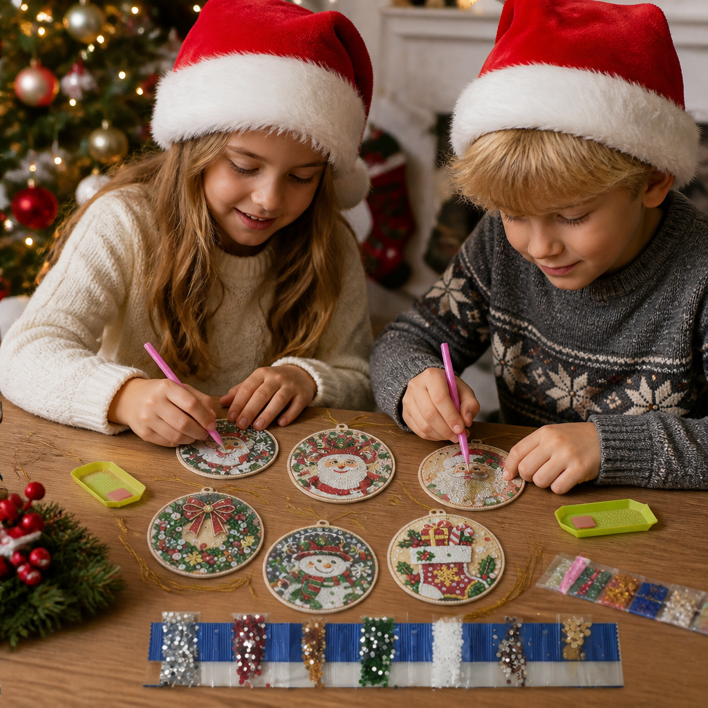 DIY Christmas Diamond Painting Ornament Kit – Festive Tree Hanging Decorations