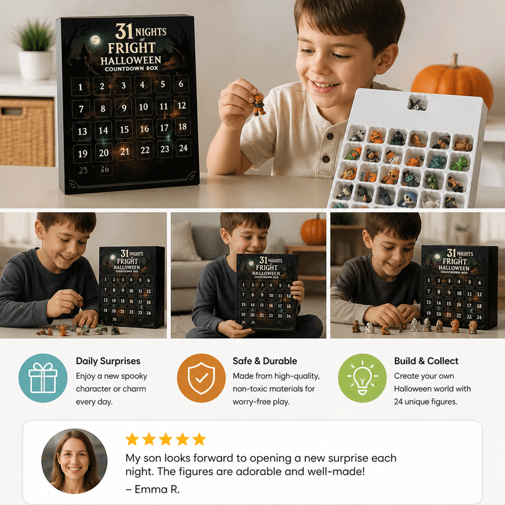 Halloween Countdown Calendar with Surprise Horror Mini Figures & Charms
