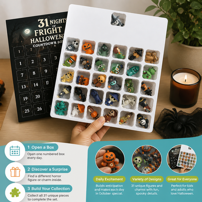 Halloween Countdown Calendar with Surprise Horror Mini Figures & Charms
