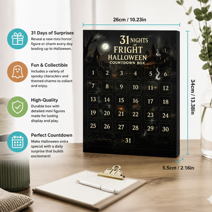 Halloween Countdown Calendar with Surprise Horror Mini Figures & Charms