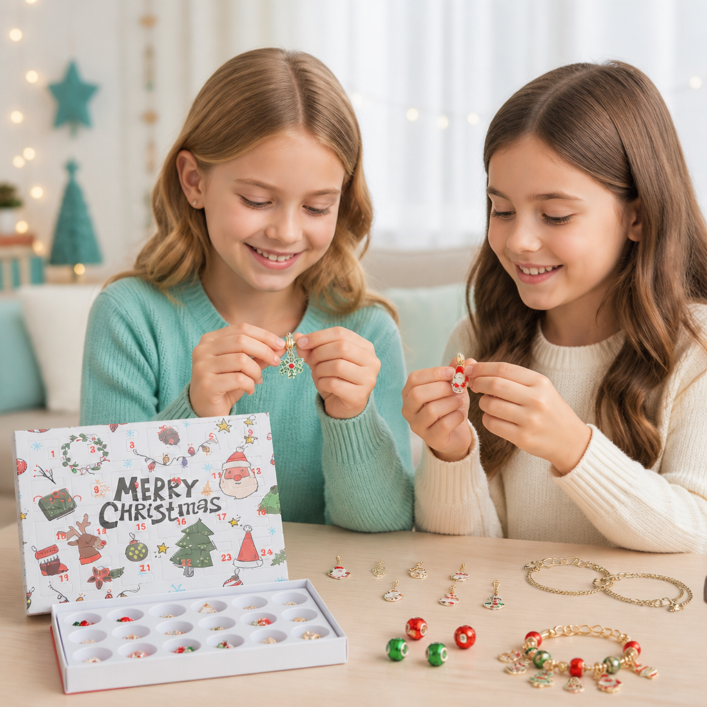 24-Day Christmas Bracelet Advent Calendar – DIY Jewelry-Making Kit for Girls