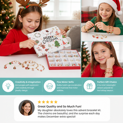 24-Day Christmas Bracelet Advent Calendar – DIY Jewelry-Making Kit for Girls