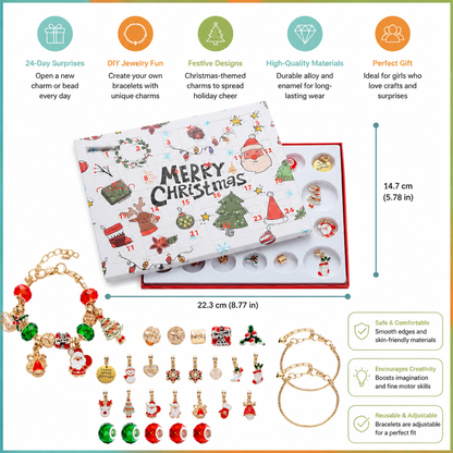 24-Day Christmas Bracelet Advent Calendar – DIY Jewelry-Making Kit for Girls
