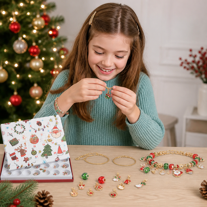 24-Day Christmas Bracelet Advent Calendar – DIY Jewelry-Making Kit for Girls