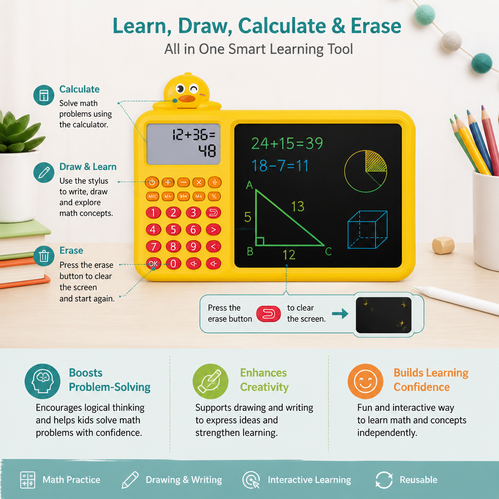 Interactive Math Drawing & Erase Learning Set for Kids
