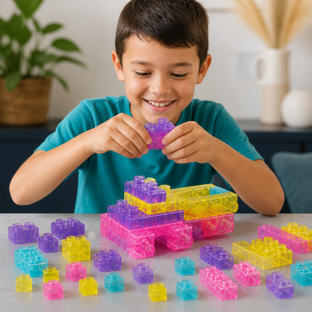 Glow-in-the-Dark Squishy Jelly Building Blocks for Kids – Safe & Soft