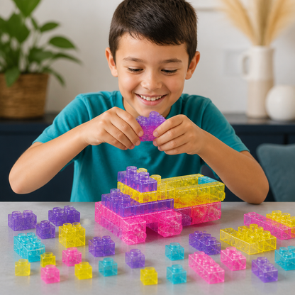 Glow-in-the-Dark Squishy Jelly Building Blocks for Kids – Safe & Soft