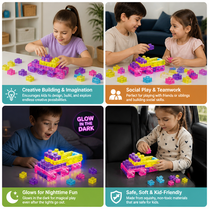 Glow-in-the-Dark Squishy Jelly Building Blocks for Kids – Safe & Soft