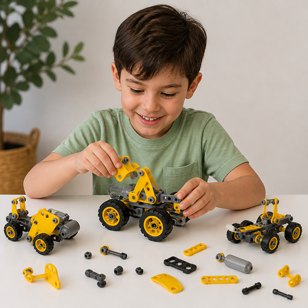 10-in-1 Creative Electric Construction Truck Building Set for Kids