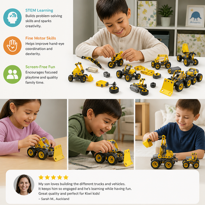 10-in-1 Creative Electric Construction Truck Building Set for Kids