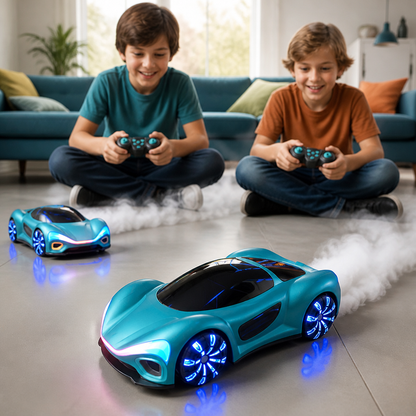 Light-Up RC Drift Car with Spray Effect & Charging Station