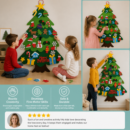 Kids’ DIY Felt Christmas Tree with Decorative Ornaments